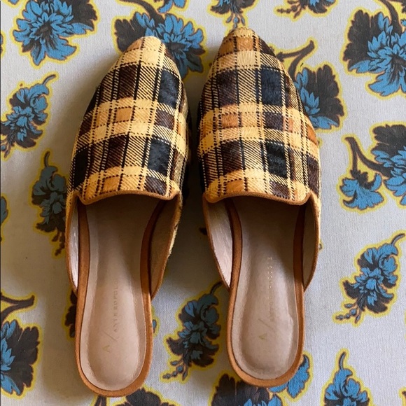 Anthropologie Shoes - Anthropologie Plaid Mules